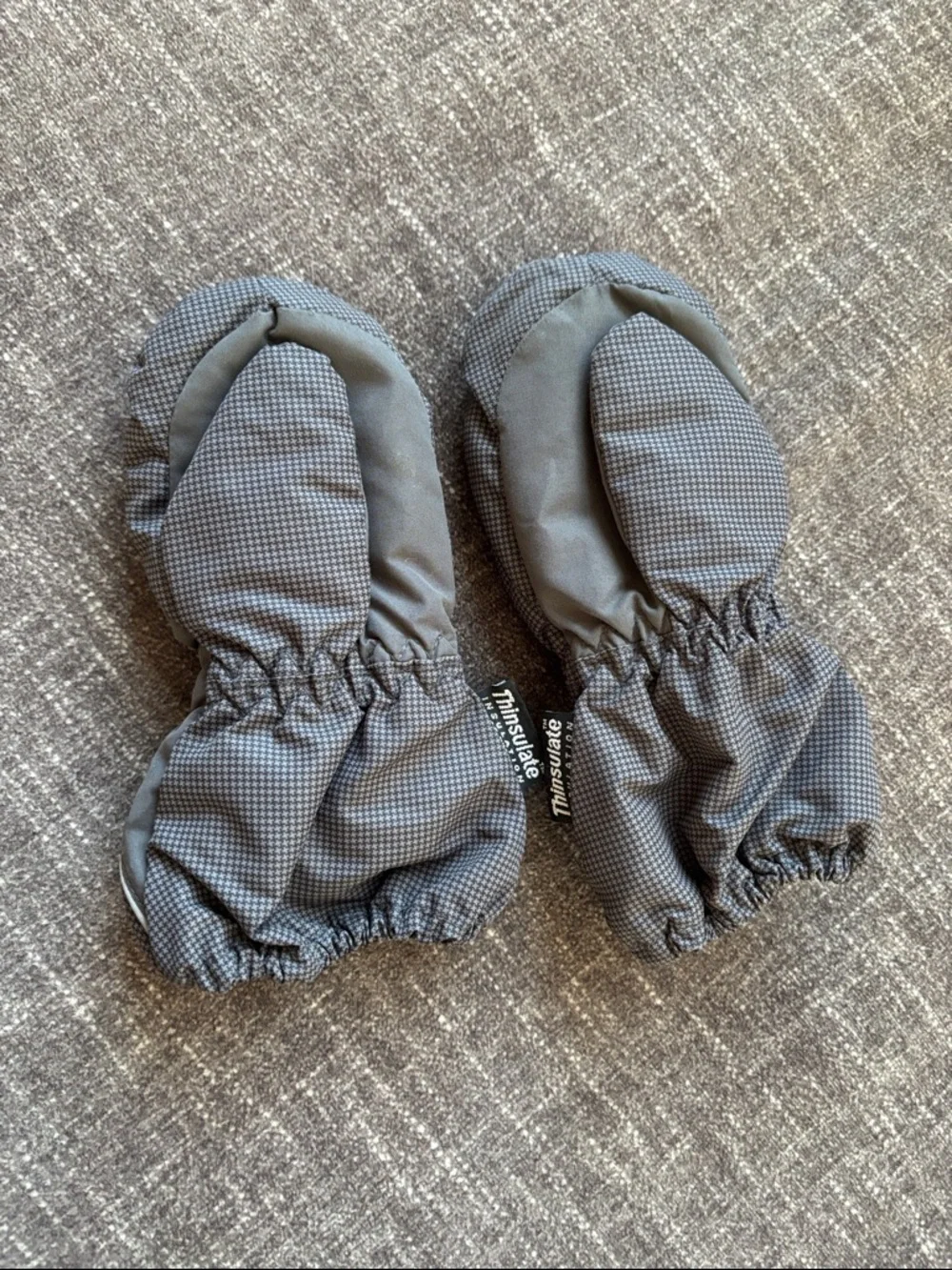 Gray Baby/Toddler Mittens - Warm Winter Gloves Size 1-2Y